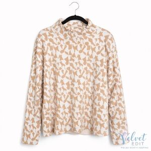 Philosophy Republic Clothing Neutral Print Mock Neck Sweater — Size M/M